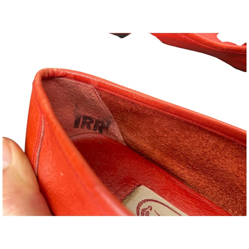 Vintage Pappagallo Penny Loafer Womens 10M Red/Orange  Leather  Casual Preppy - Picture 15 of 16